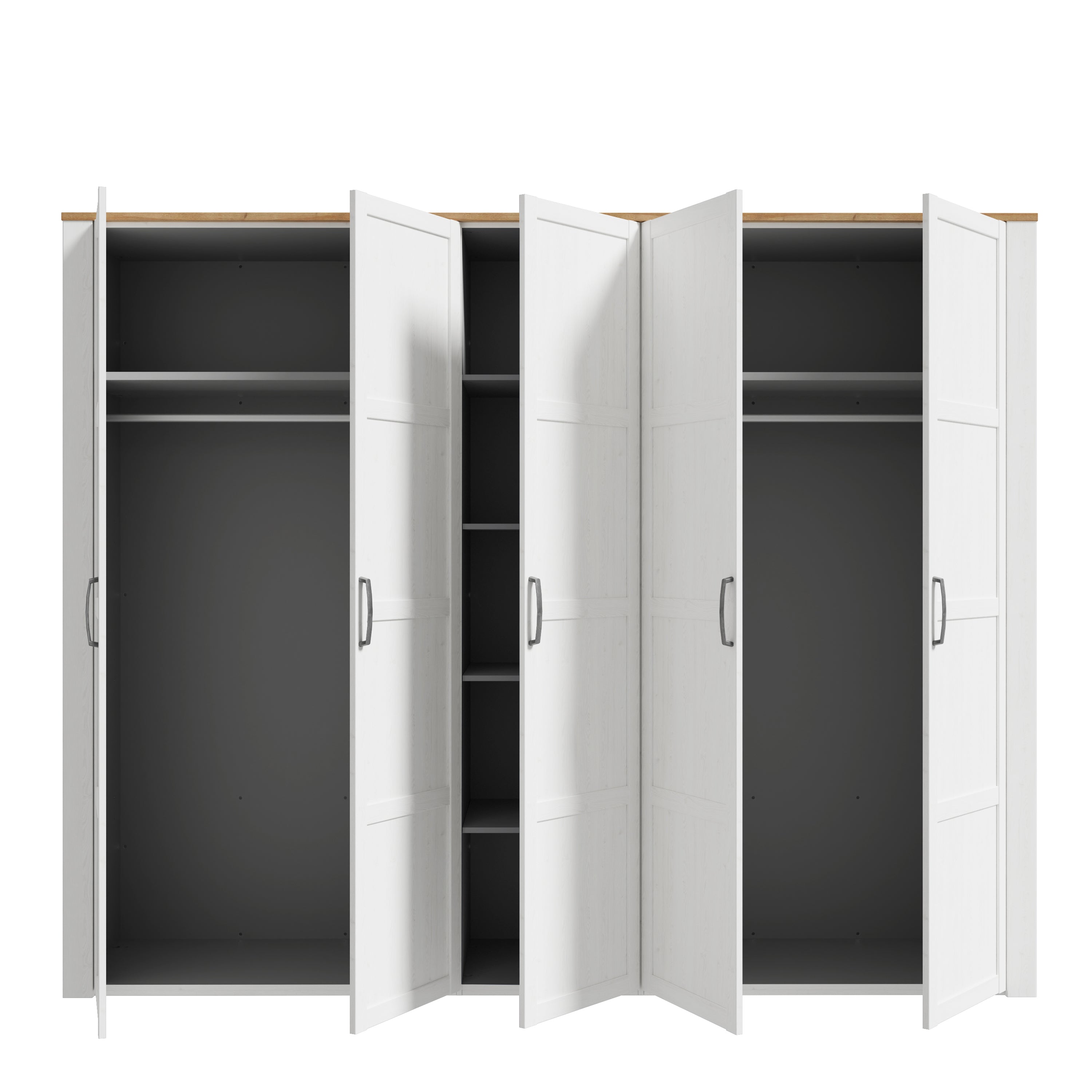 Bohol 5 Door Wardrobe in Riviera Oak/White