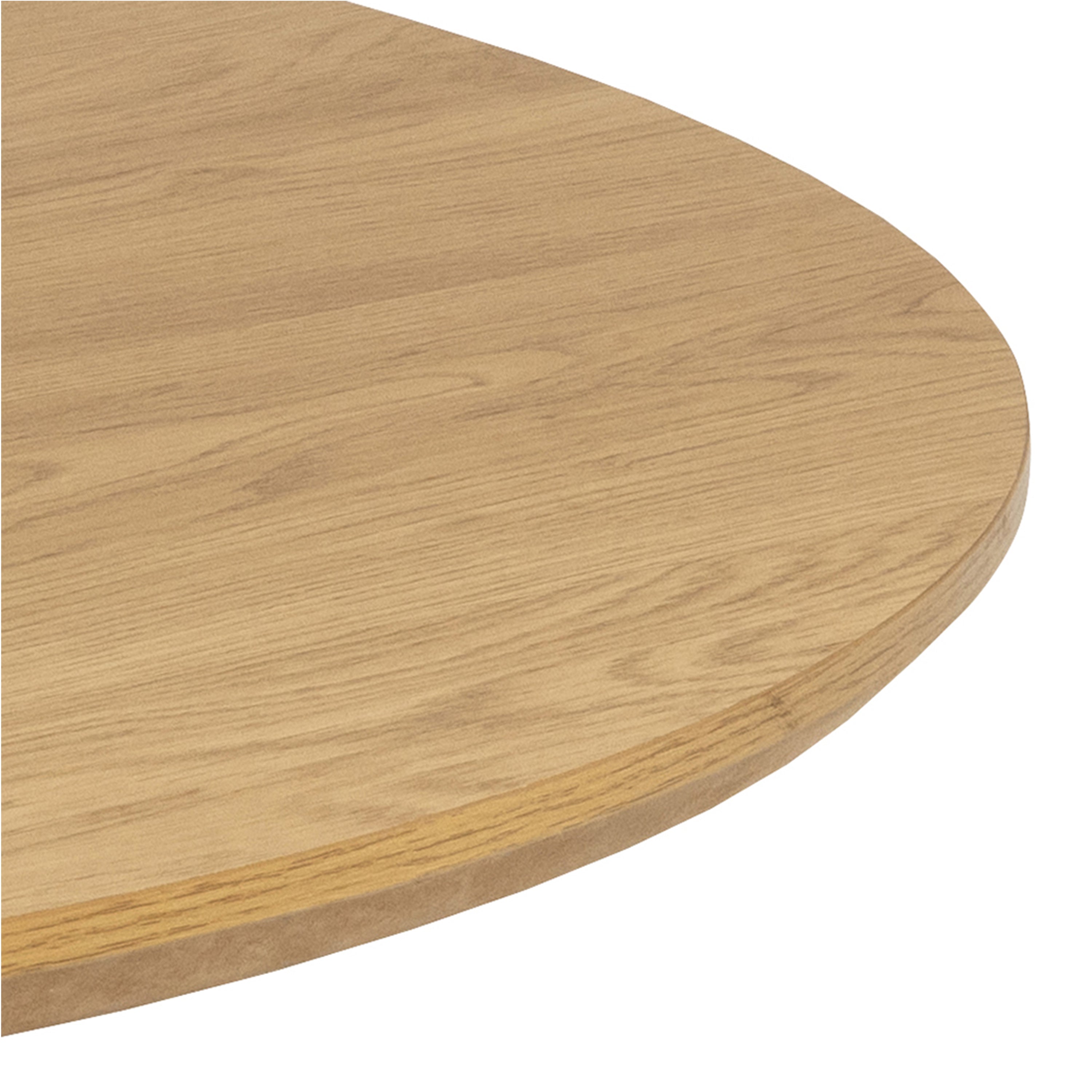 Yale Dining Table in Oak Included 4 Adele Dining Chair in Light Brown Fabric