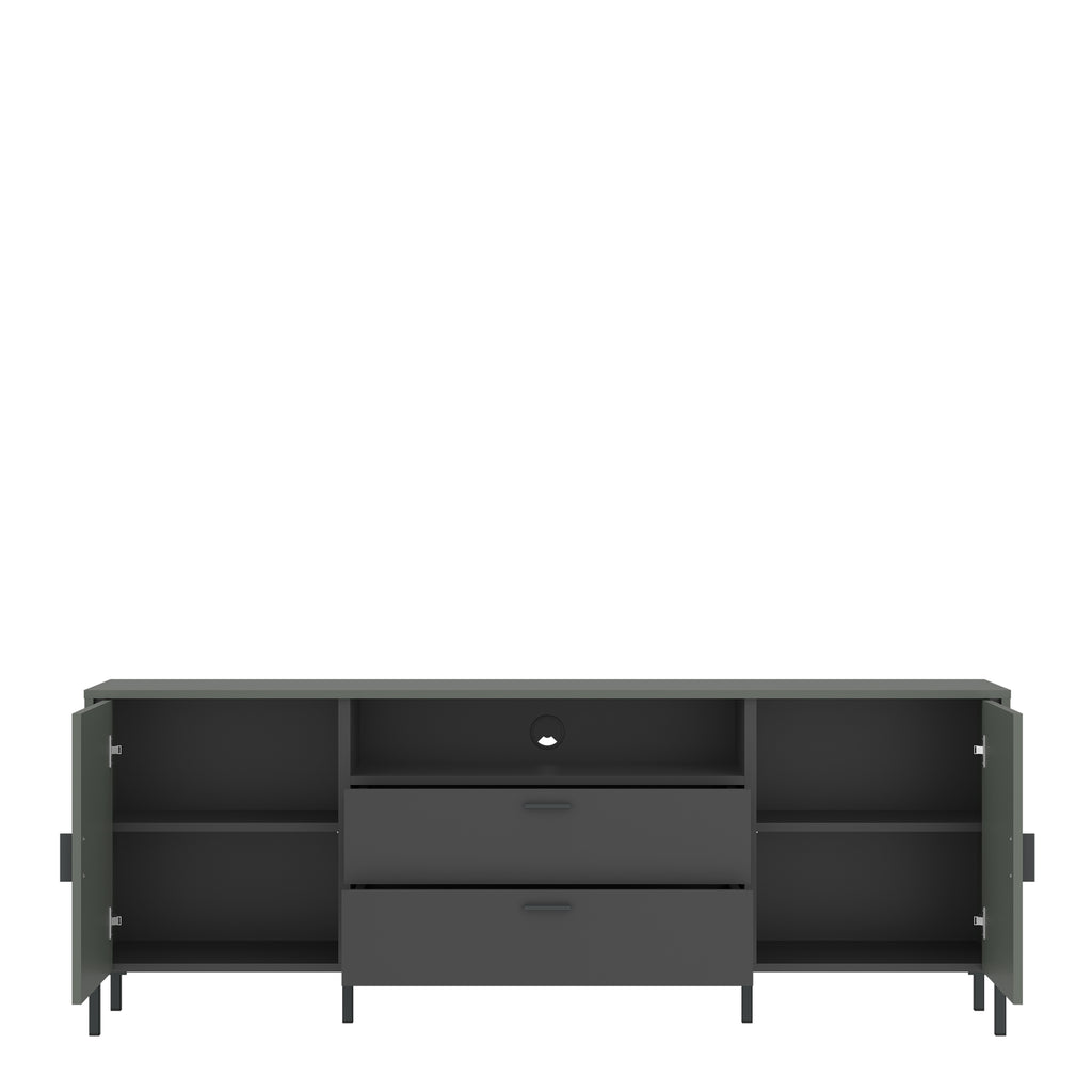 Arundel TV Cabinet 2 Door 2 Drawer 173cm wide 65cm High in Green/Grey