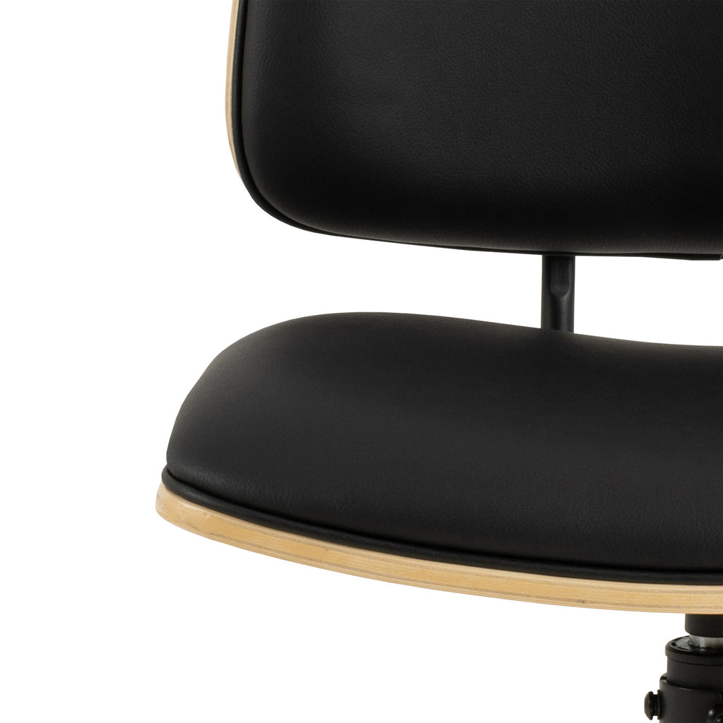 Owen Swivel Dining Chairs in Matt Black Set of 2