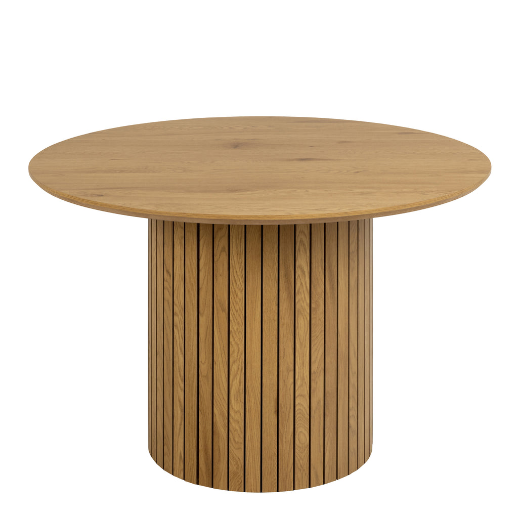 Yale Dining Table in Oak Included 4 Adele Dining Chair in Grey Fabric