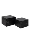 Dice Square Coffee Table Set in Black Marble Marquina