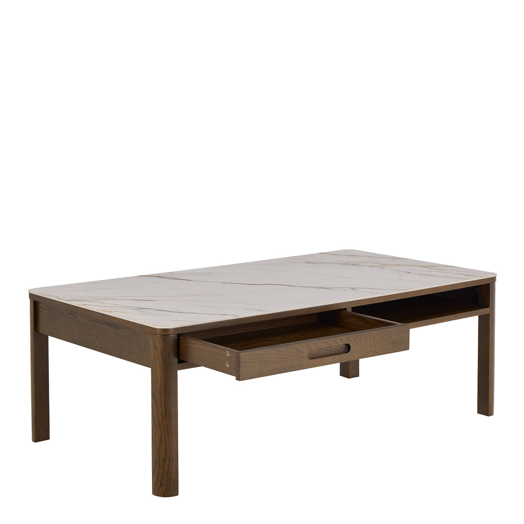 Southampton Rectangular Coffee Table 1 Drawer 1 Shelf  in Cream Ceramic