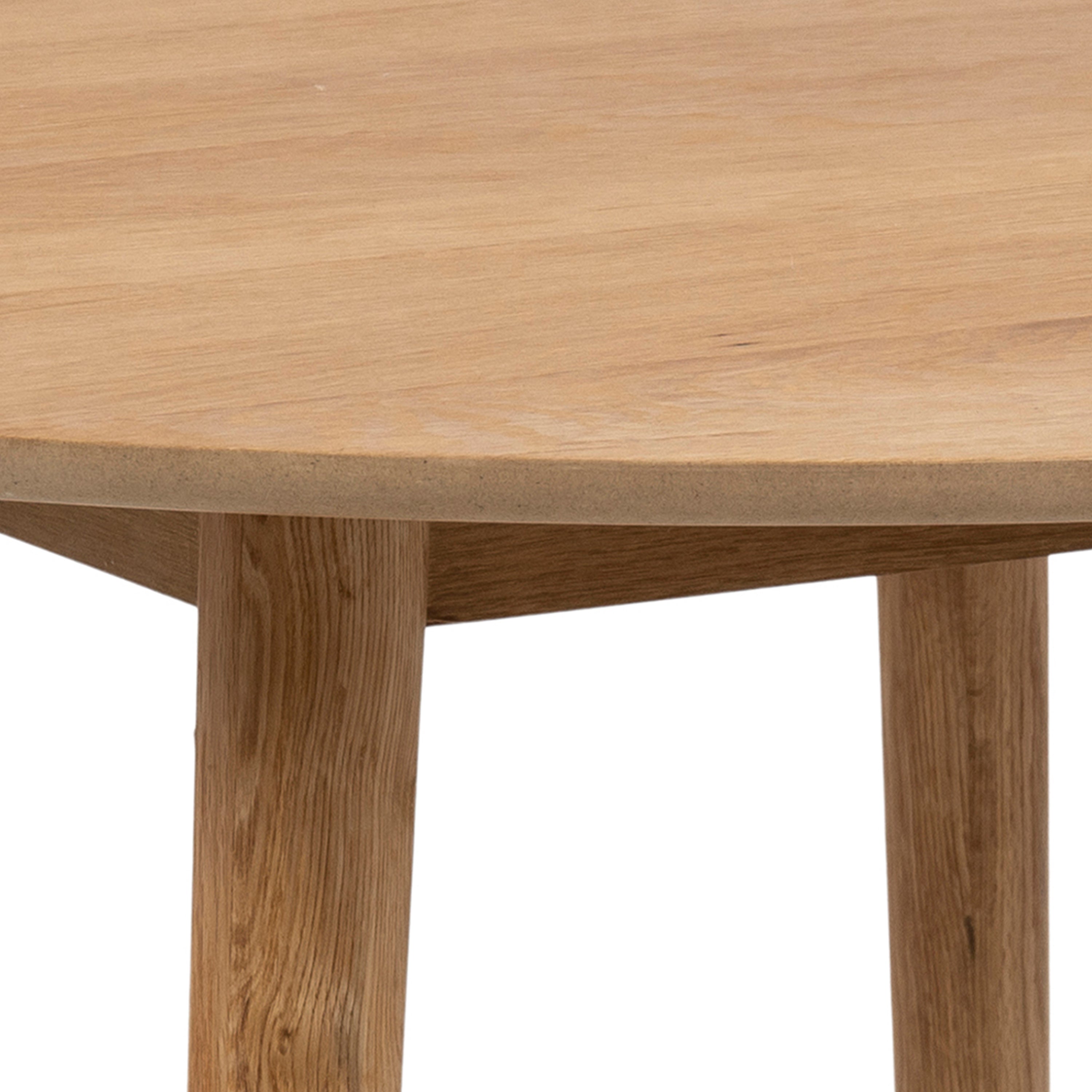 Nagano Round Dining Table in Oak Included 4 Femke Dining Chair in Olive Green