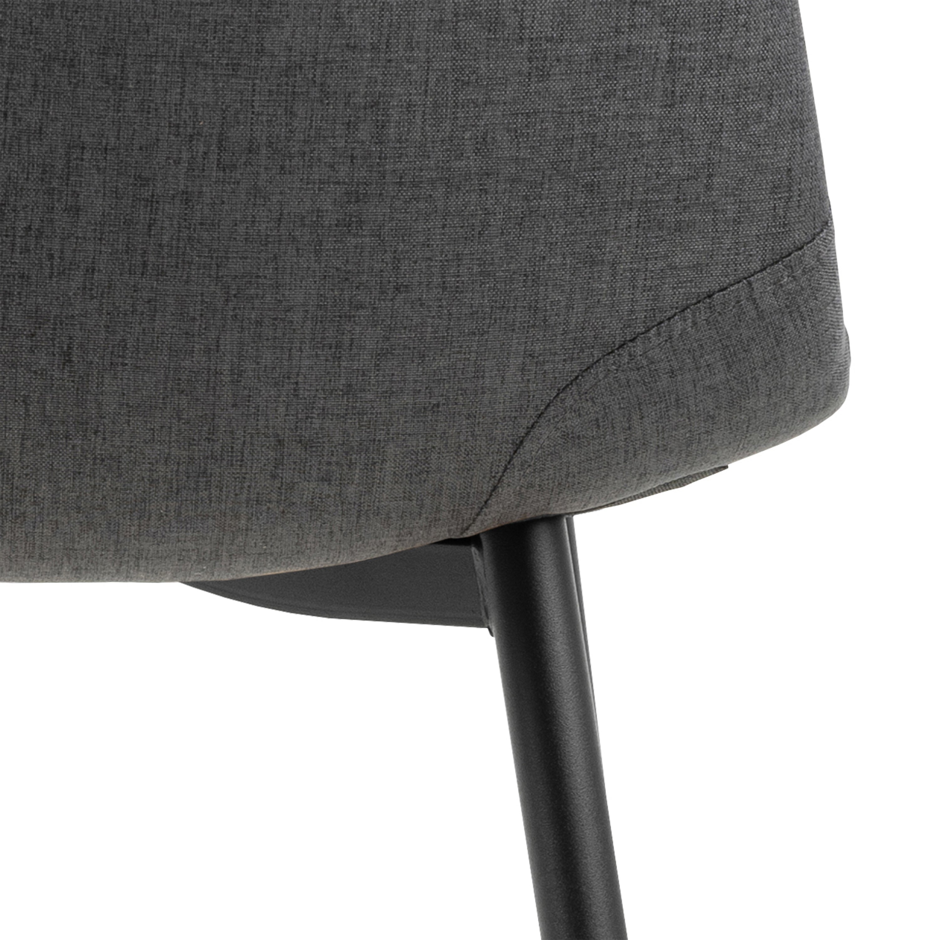 Wilma Dining Table with Oak Top & Black Legs Included 4 Celia Dining Chair in Light Grey