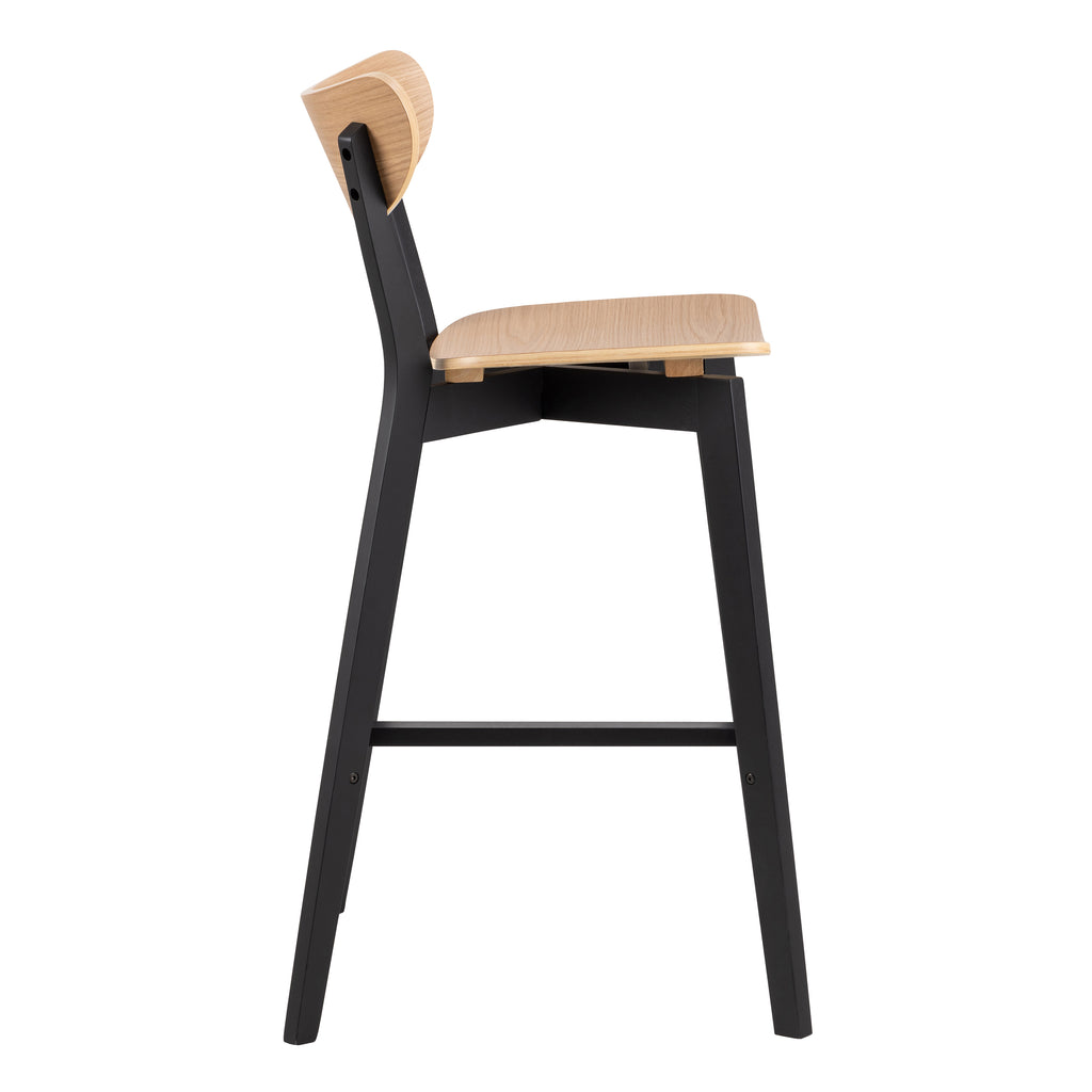 Roxby Bar Table Included 4 Roxby Bar Stool, Black and Oak
