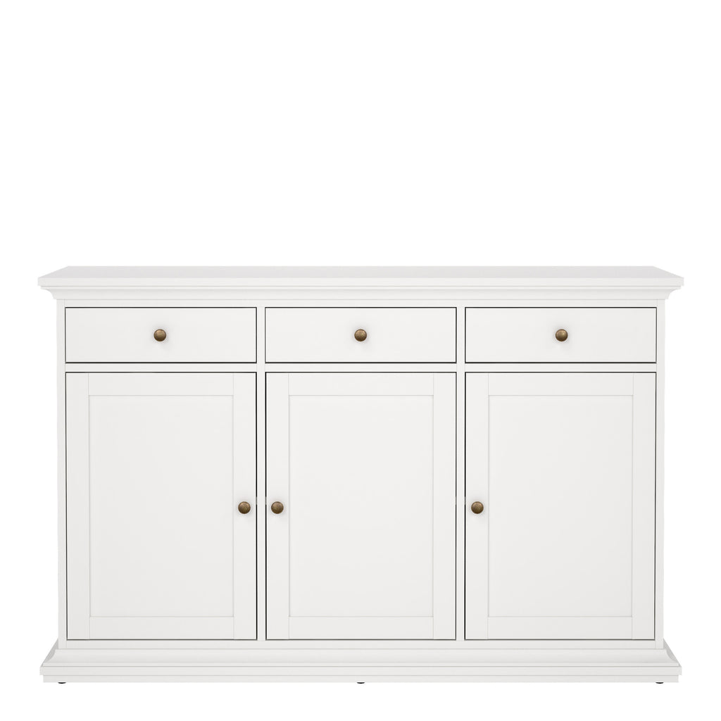 Paris Sideboard with 3 doors and 3 drawers in White