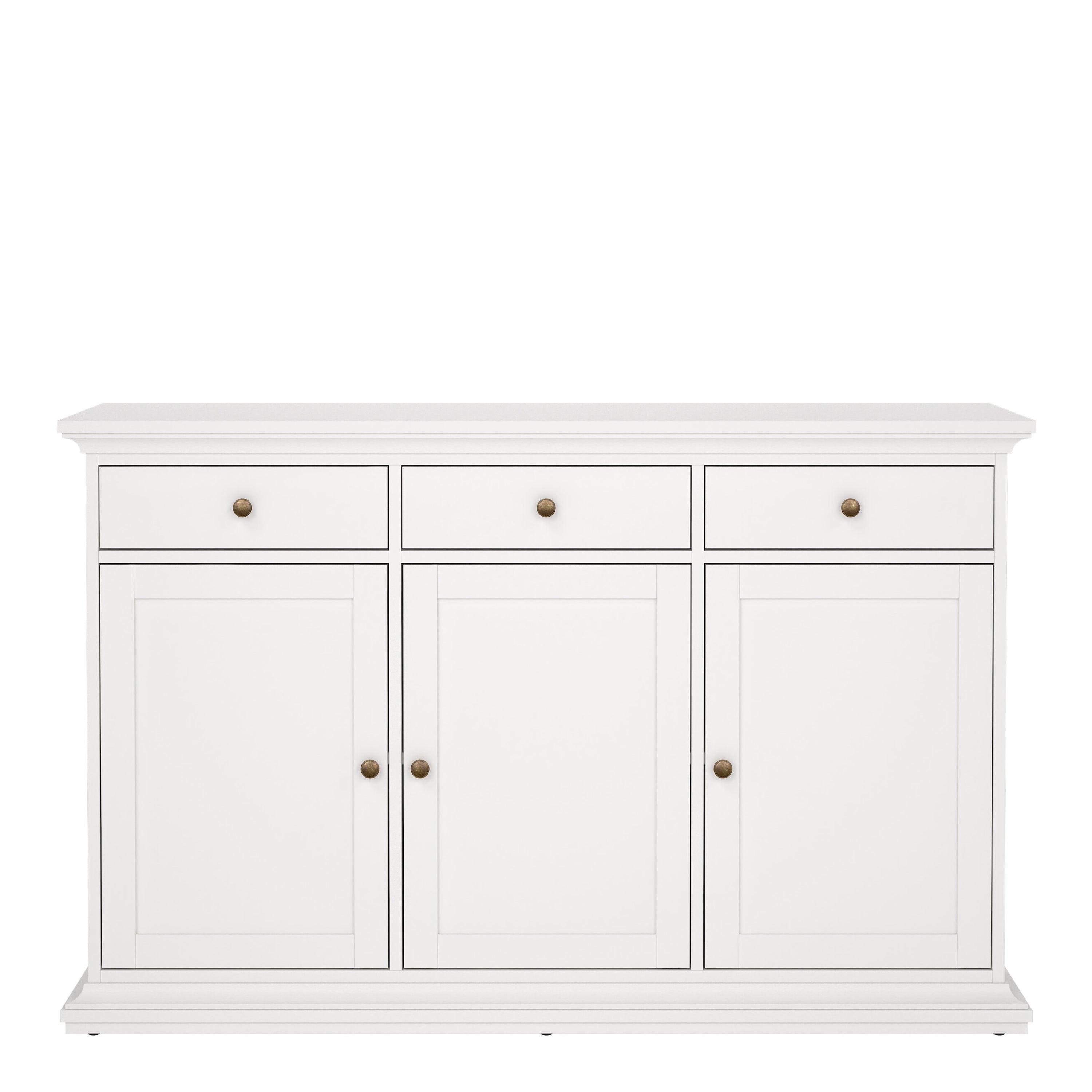 Paris Sideboard with 3 doors and 3 drawers in White