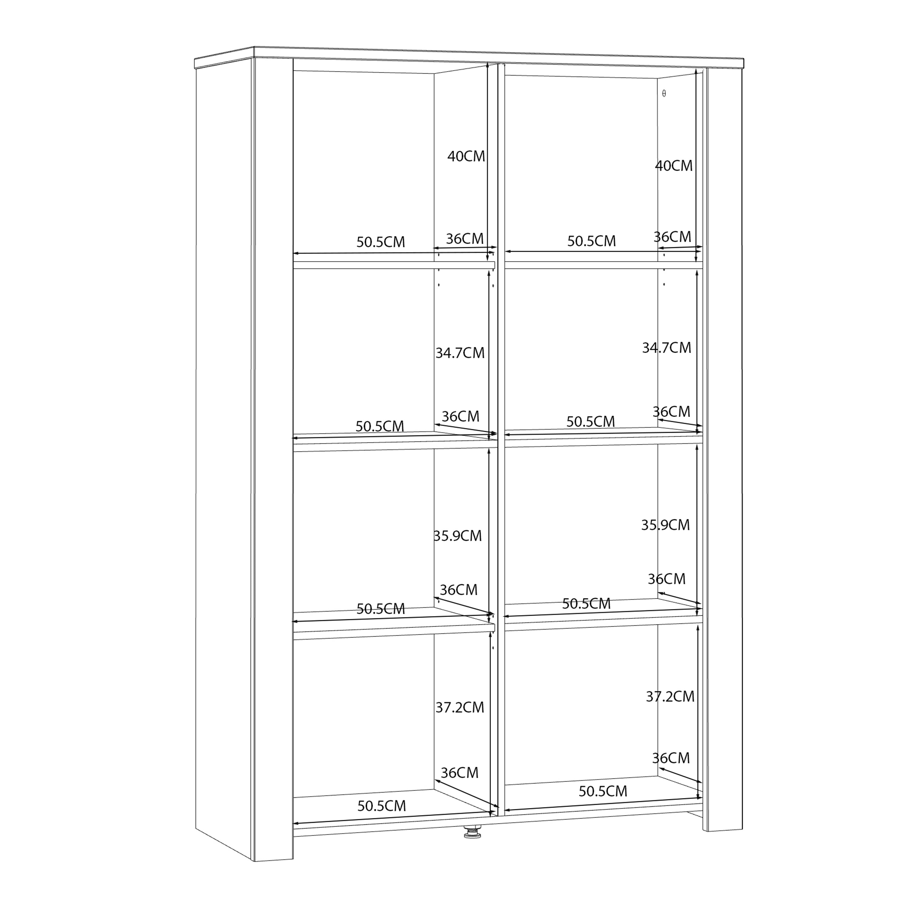 Bohol Display Cabinet inc. 2x LED Lights in Riviera Oak/White