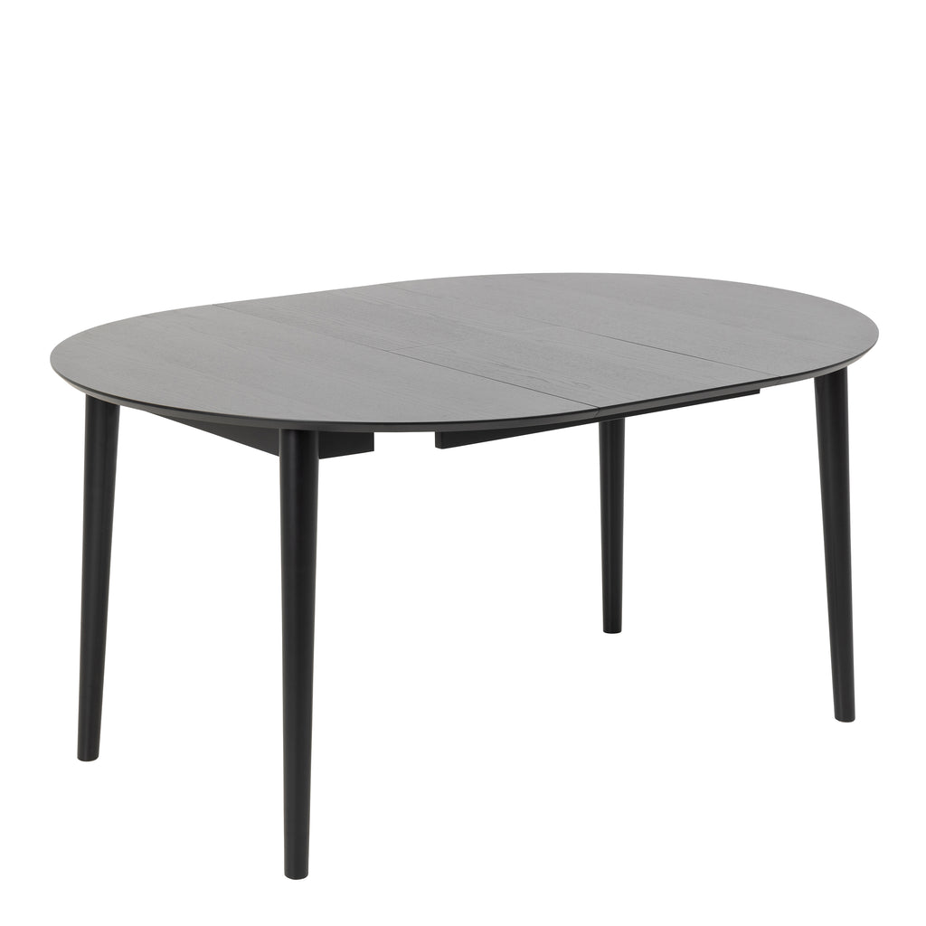 Montreux Round Extending Dining Table in Black 115-154 cm Included 4 Cassandra Dining Chair with Armrest in Black