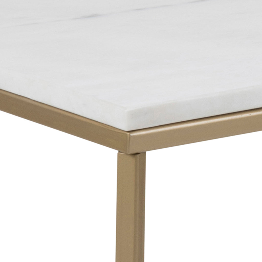 Alisma Coffee Table with White Marble Top