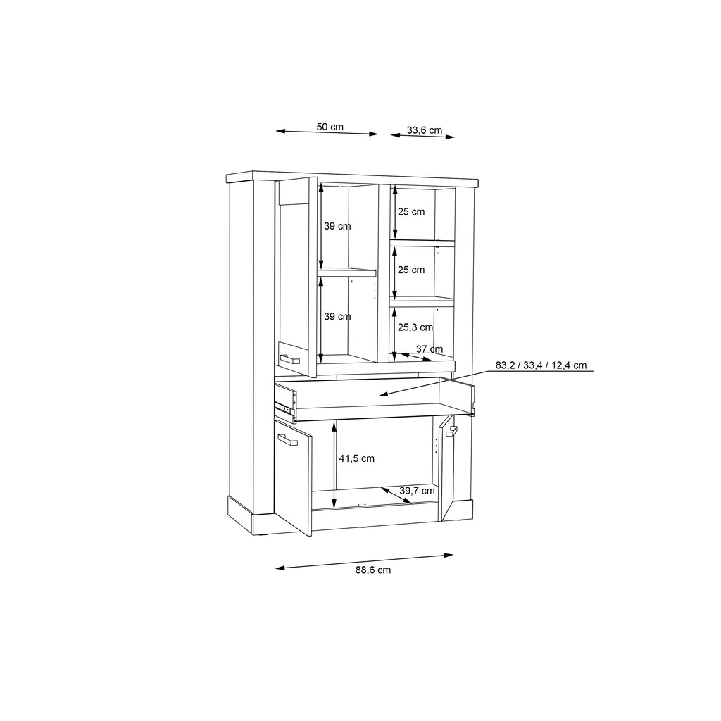 Corona Display Cabinet in Artisan Oak