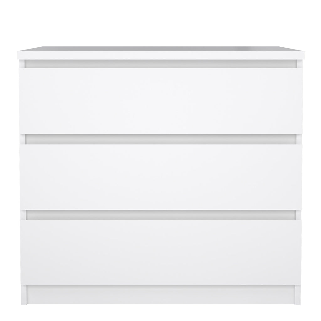 Naia Chest of 3 Drawers in White High Gloss