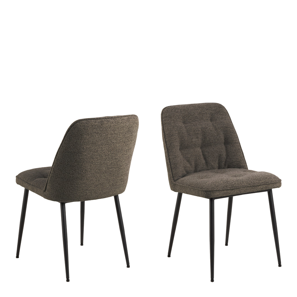 Wicklow Rectangular Dining Table in Grey/Black 140x75cm Included 4 Brooke Dining Chairs in Taupe