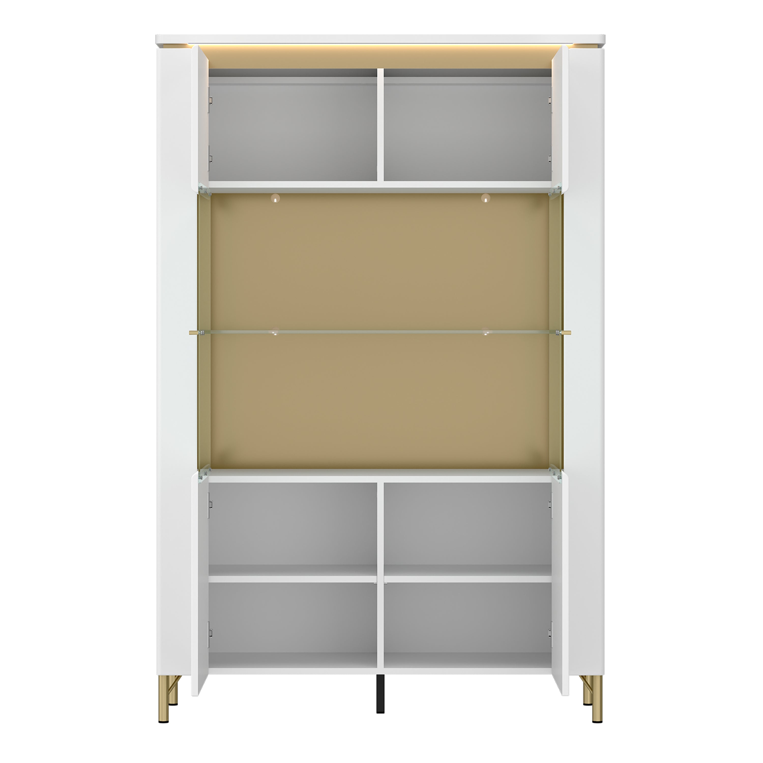 Lazio Vitrin 2 Door in Alpine White/White Gloss
