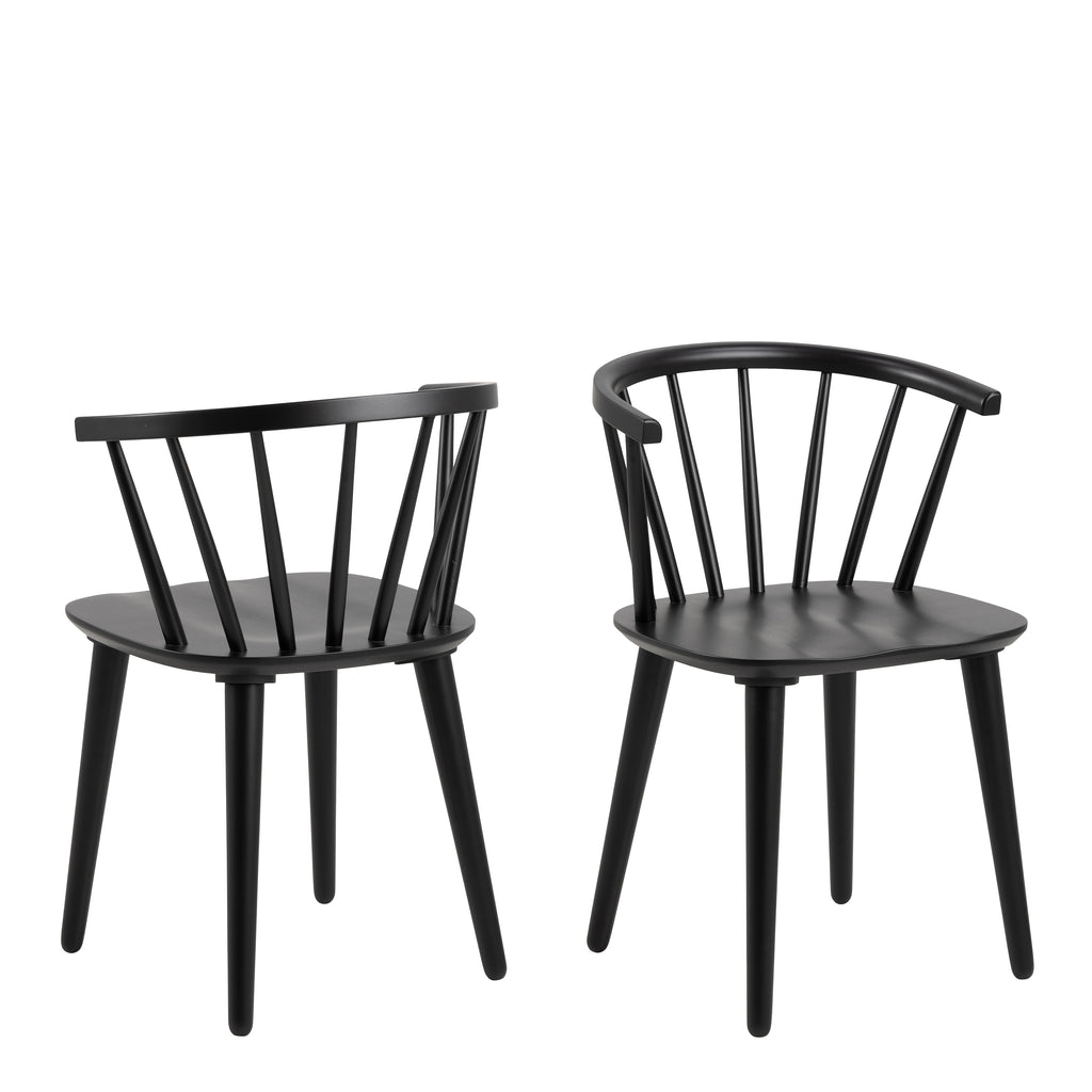 Christo Dining Table in Oak Included 6 Ida Dining Chairs in Black
