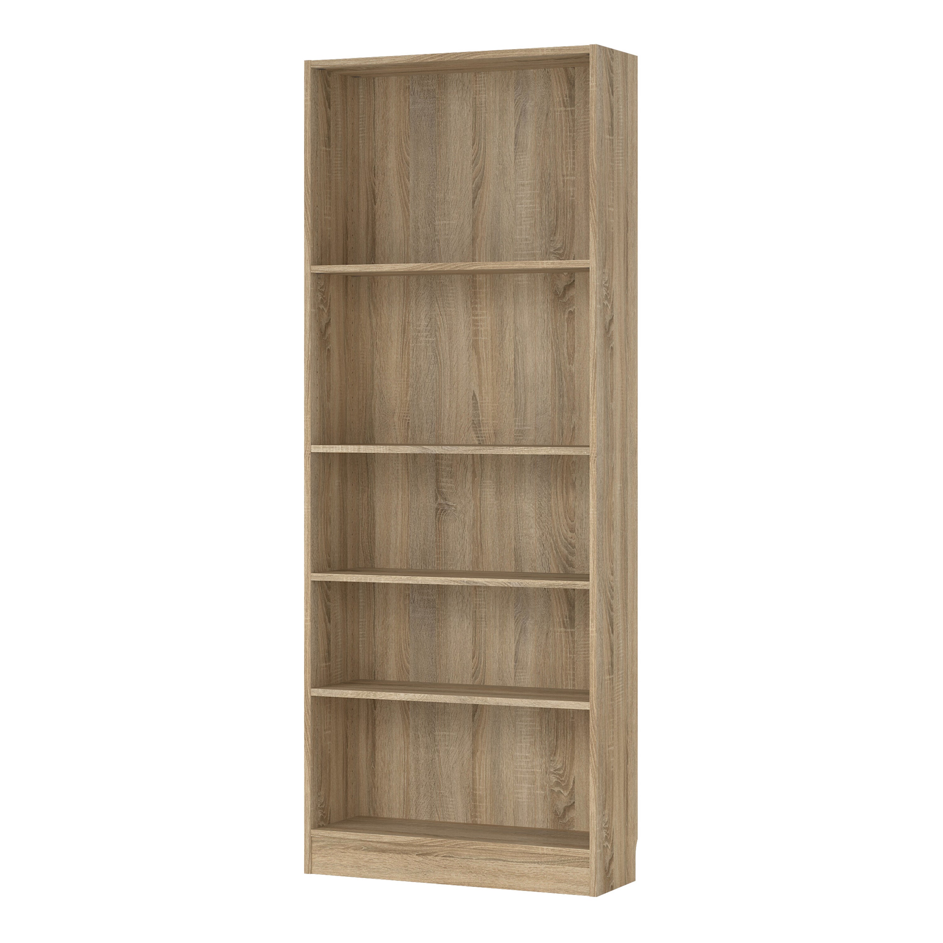 Basic Tall Wide Bookcase (4 Shelves) in Oak