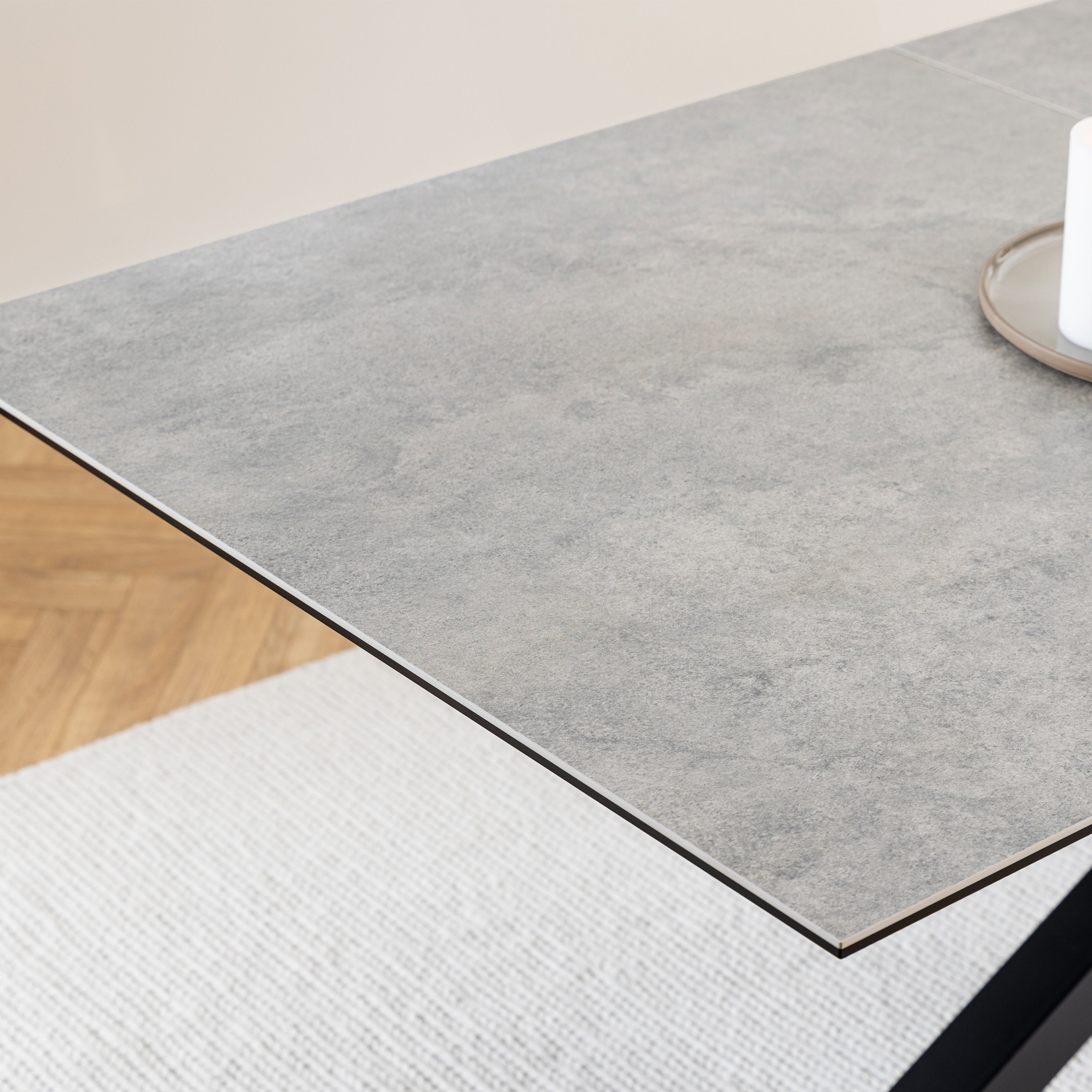 Heaven Extendable Dining Table with Ceramic Grey Top 200cm