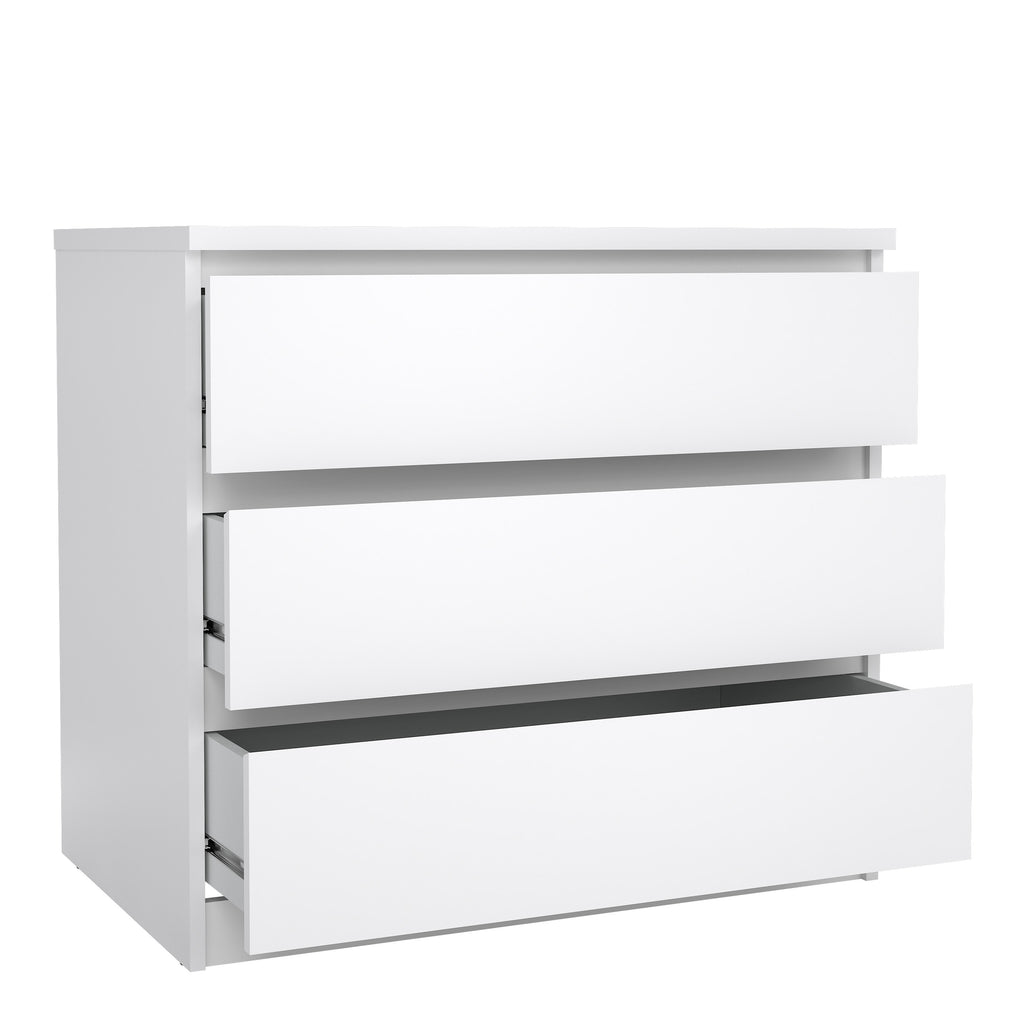 Naia Chest of 3 Drawers in White High Gloss