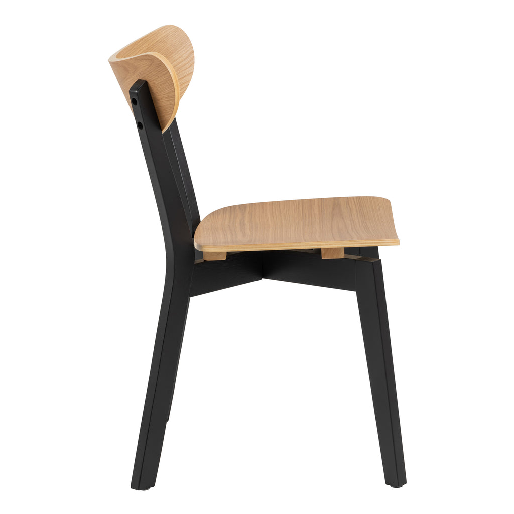 Roxby Extending Dining Table 80-120cm in Oak & Black Included 2 Roxby Dining Chairs in Black and Oak