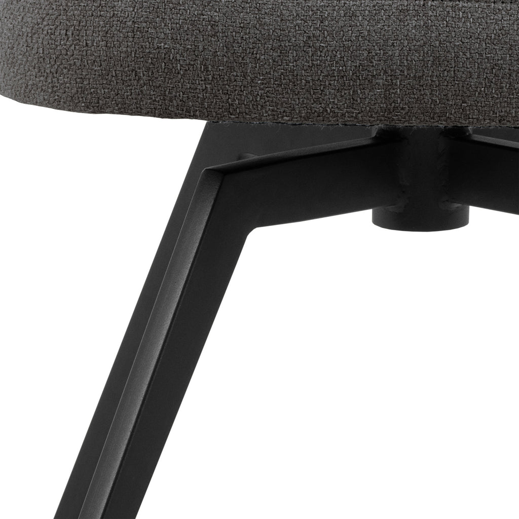 Darlene Dining Chair with Armrest and Swivel Function in Grey
