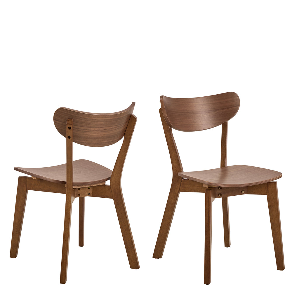 Roxby Round Dining Table in Walnut 105x76cm Included 4 Roxby Dining Chairs in Walnut