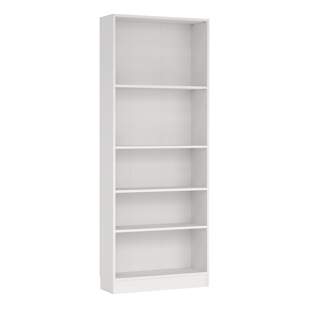 Basic Tall Wide Bookcase (4 Shelves) in White