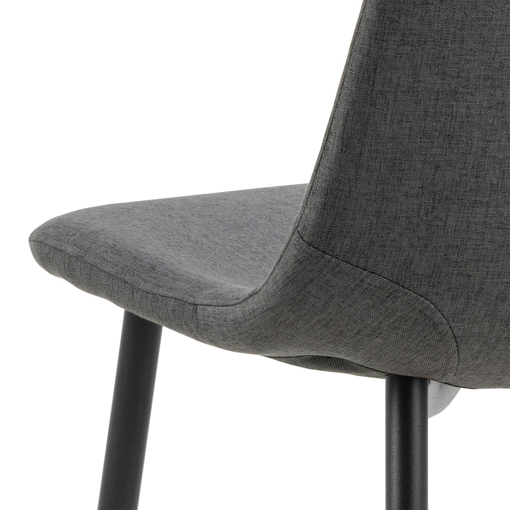 Malta Ceramic Round Dining Table in Black 90x75cm Included 4 Celia Dining Chair in Light Grey