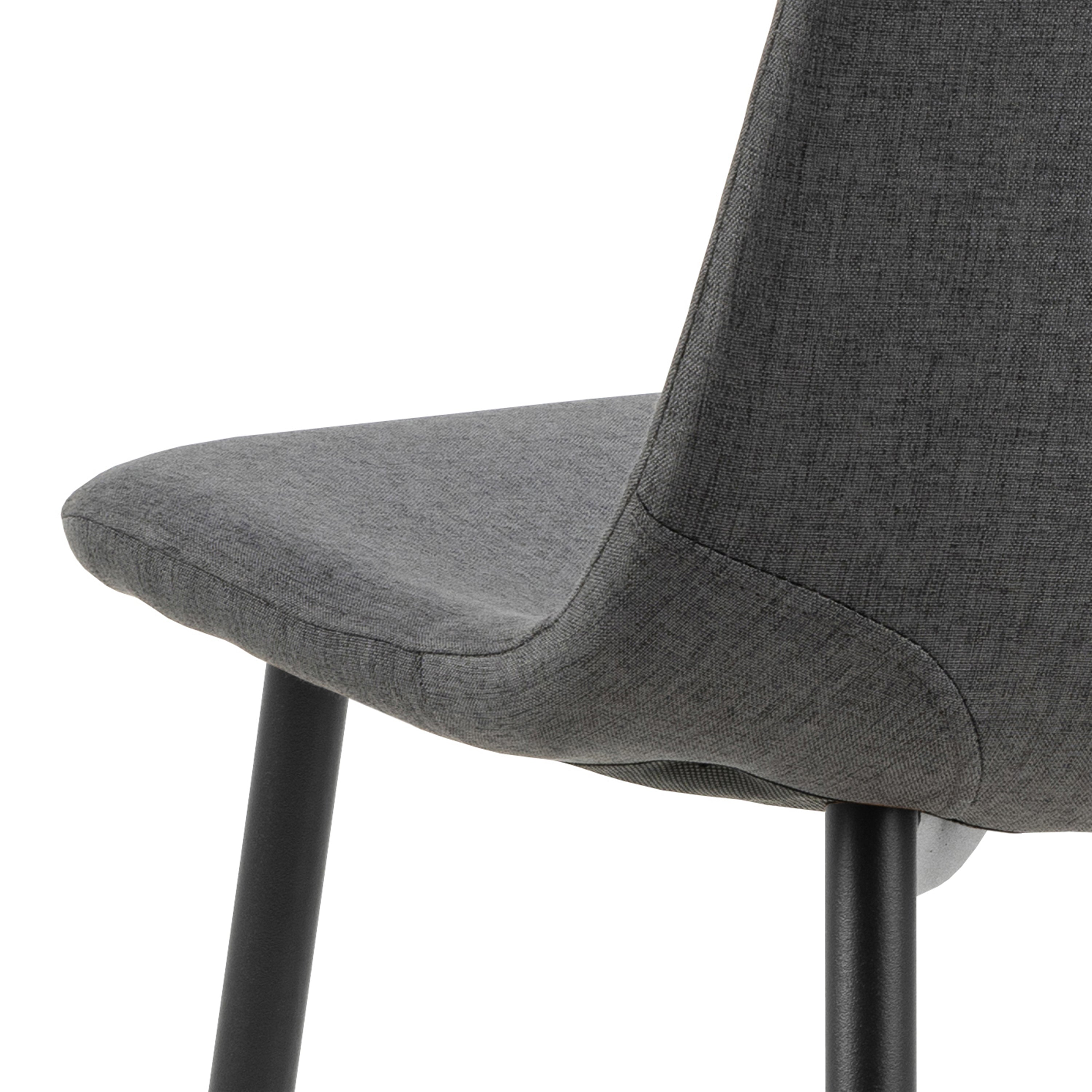Malta Ceramic Round Dining Table in Black 90x75cm Included 4 Celia Dining Chair in Light Grey