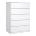 Naia Chest of 5 Drawers in White High Gloss