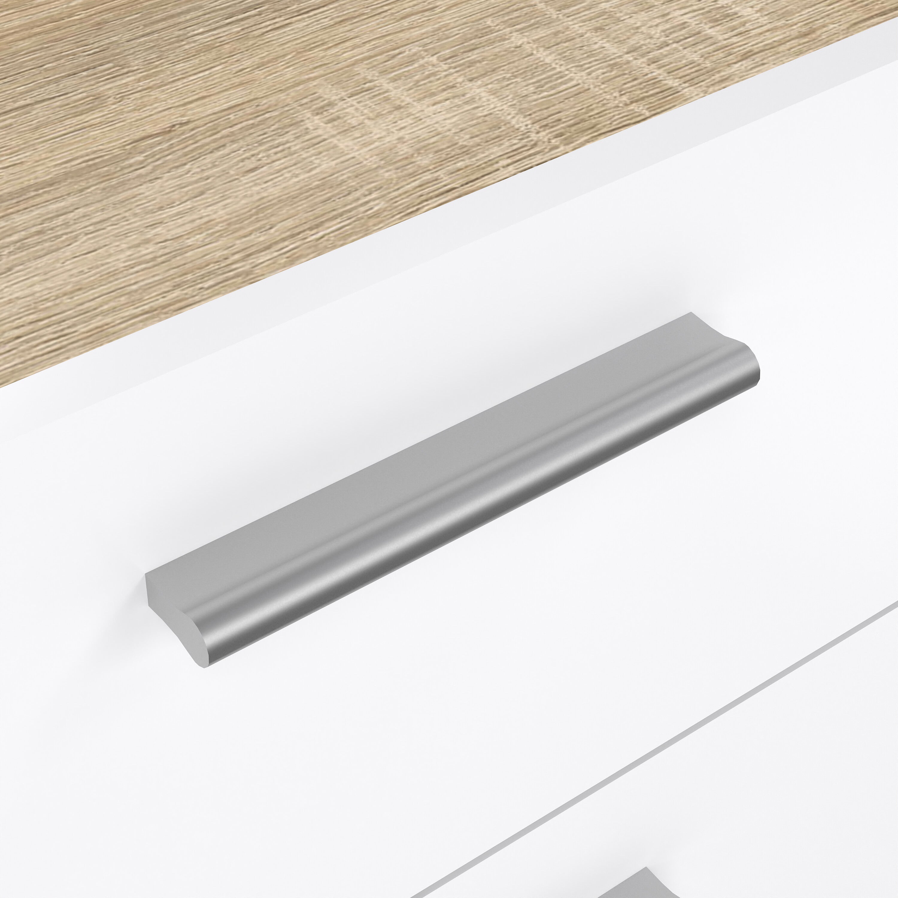 Pepe Bedside 2 Drawers in Oak structure/White High Gloss
