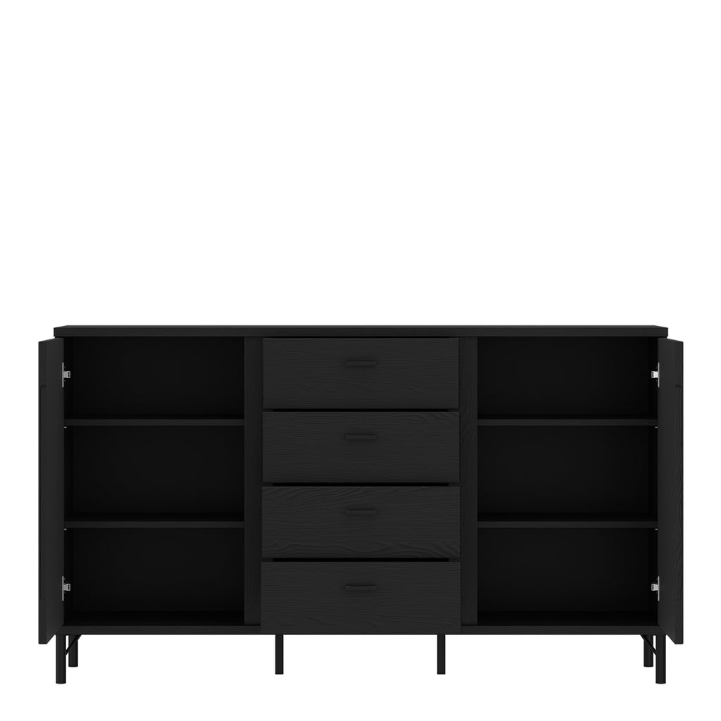 Lusaka Sideboard 2 Door 4 Drawer in Black Graphite
