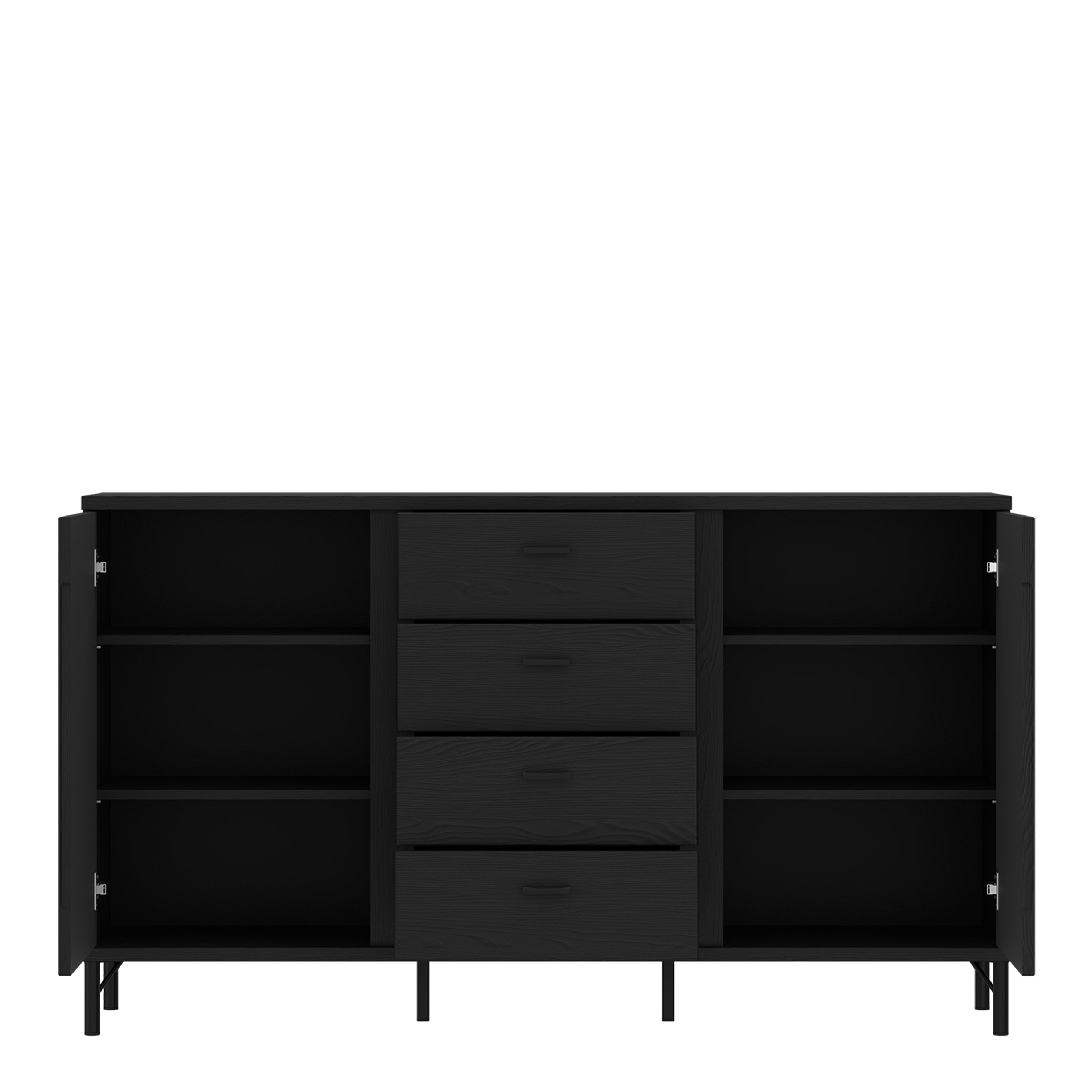 Lusaka Sideboard 2 Door 4 Drawer in Black Graphite