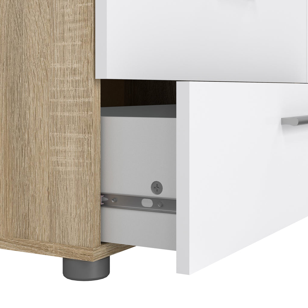 Pepe Wide Chest of 8 Drawers (4+4) in Oak structure/White High Gloss
