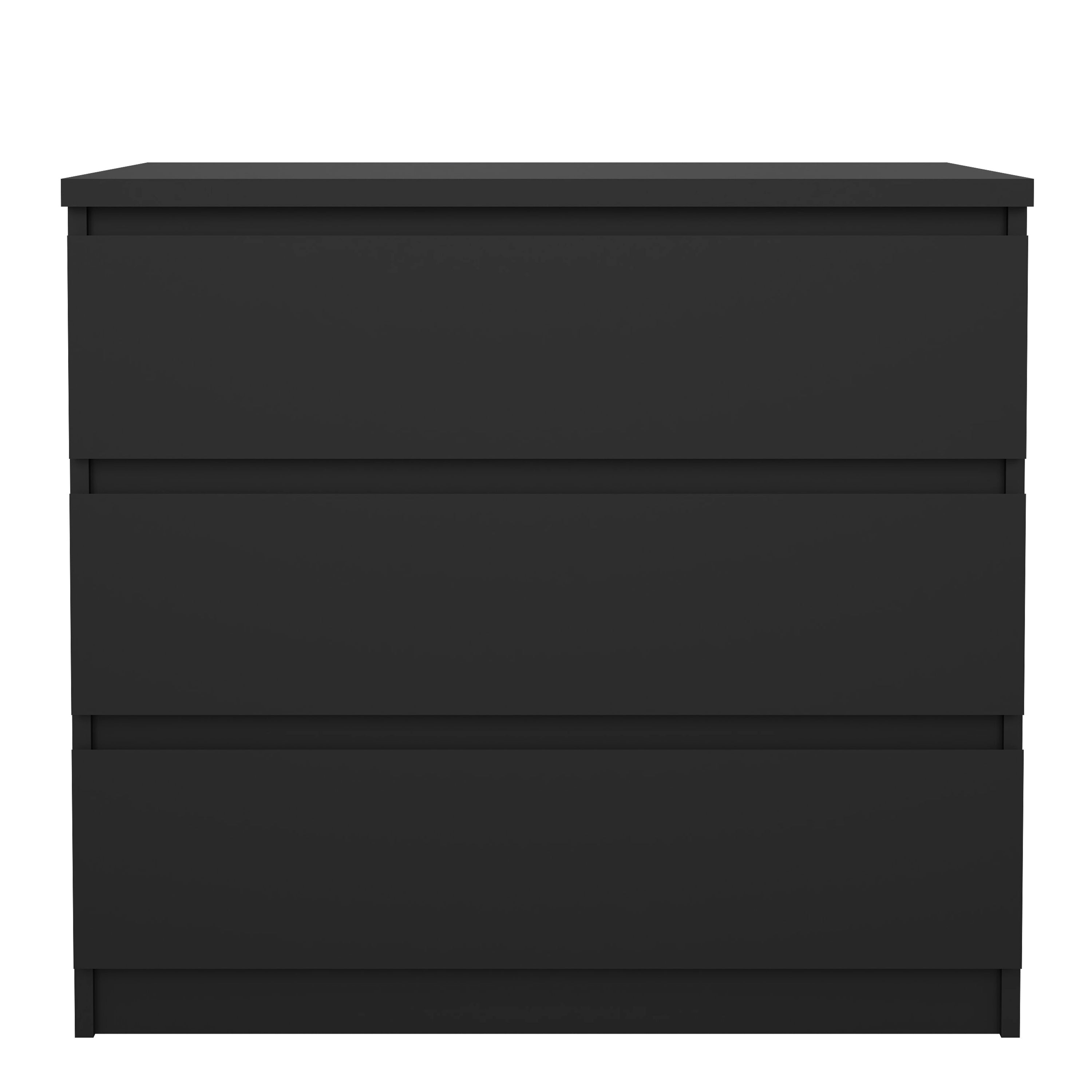 Naia Chest of 3 Drawers in Black Matt
