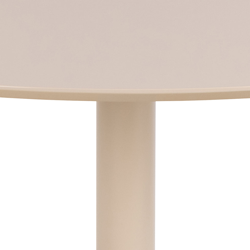 Ibiza Round Dining Table with Beige Top and Matt Beige Base 110x74cm