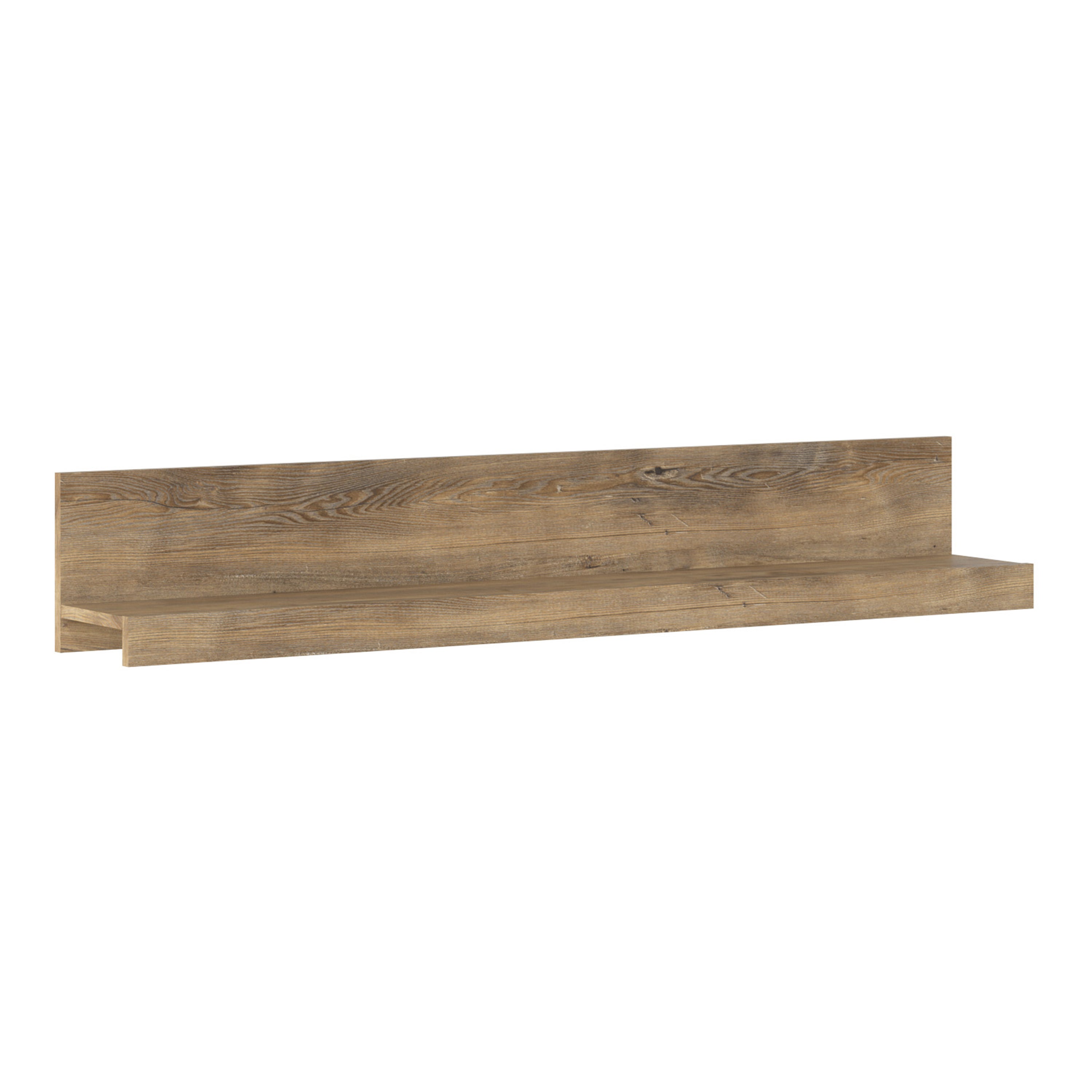 Rapallo 135cm Wide Wall Shelf in Chestnut and Matera Grey