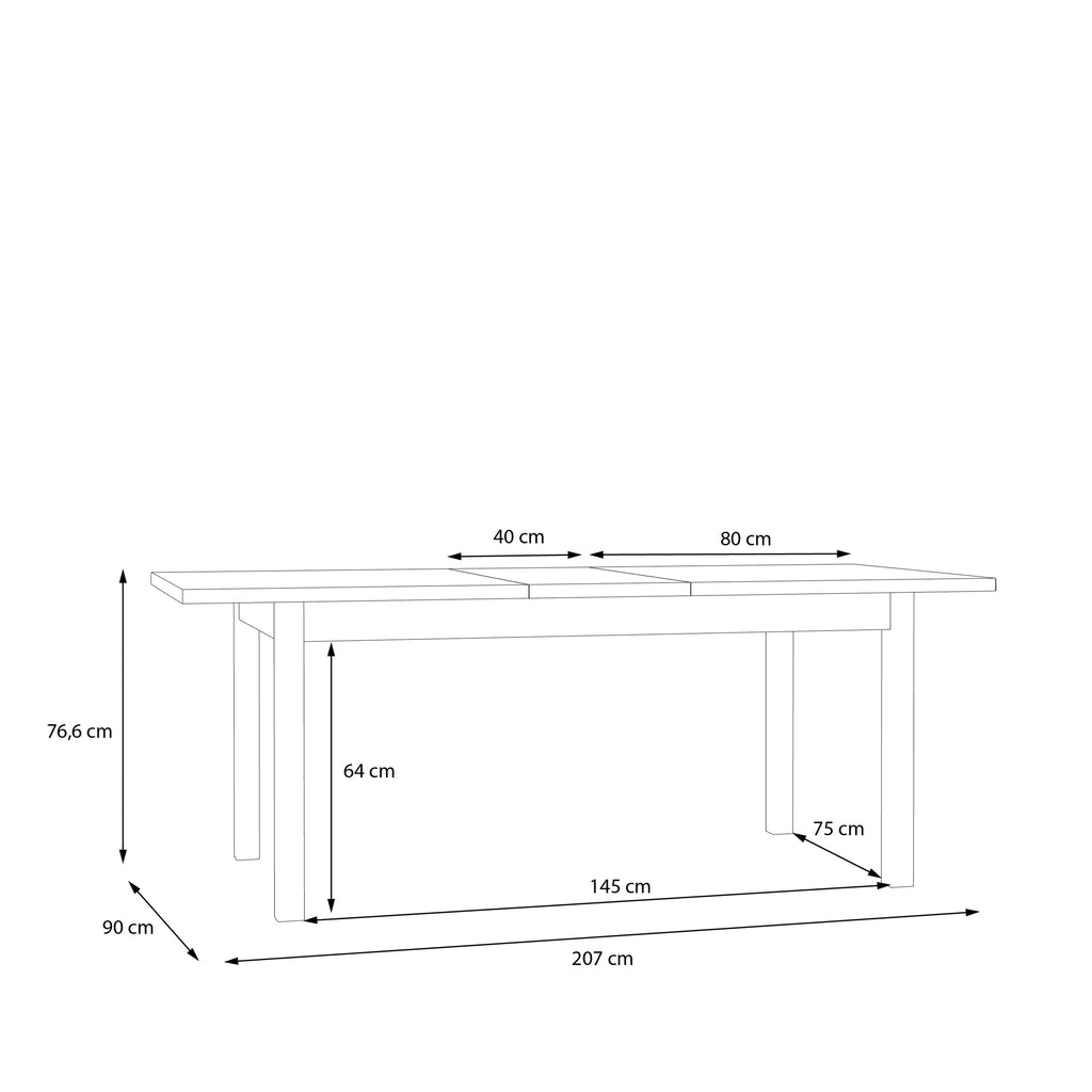 Wensley Dining Table in Light Grey and Oak
