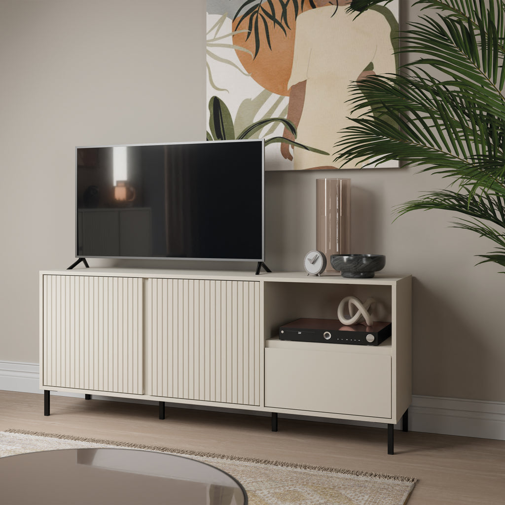 Avenale Wide TV Cabinet  2 Door 1 Drawer in Cashmere