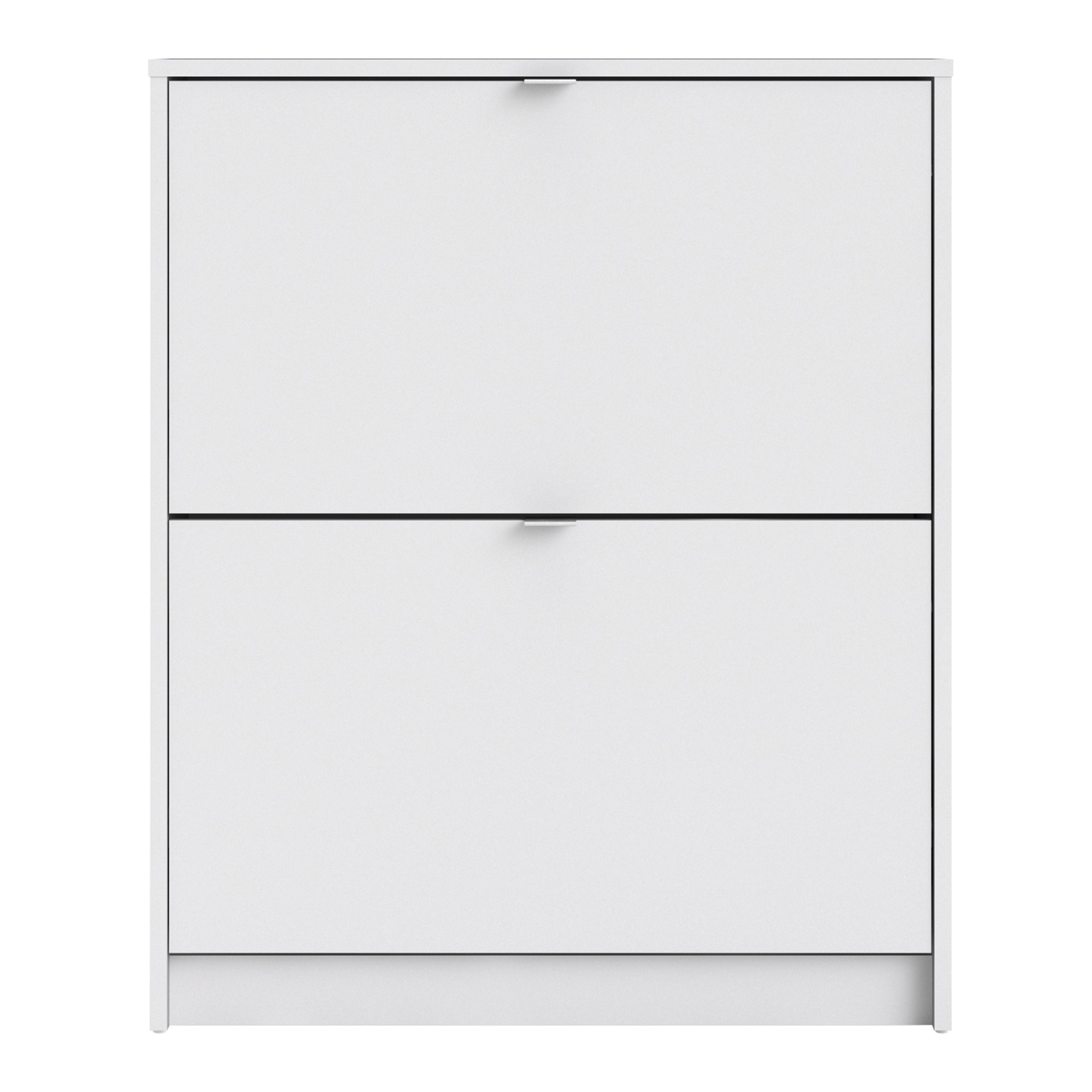 Shoes Shoe Cabinet 2 Flip Down Doors and 2 layers in White