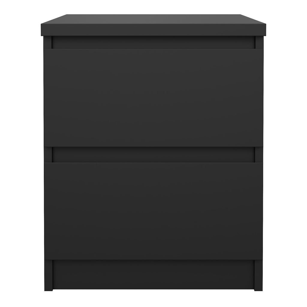 Naia Bedside 2 drawers in Matt Black