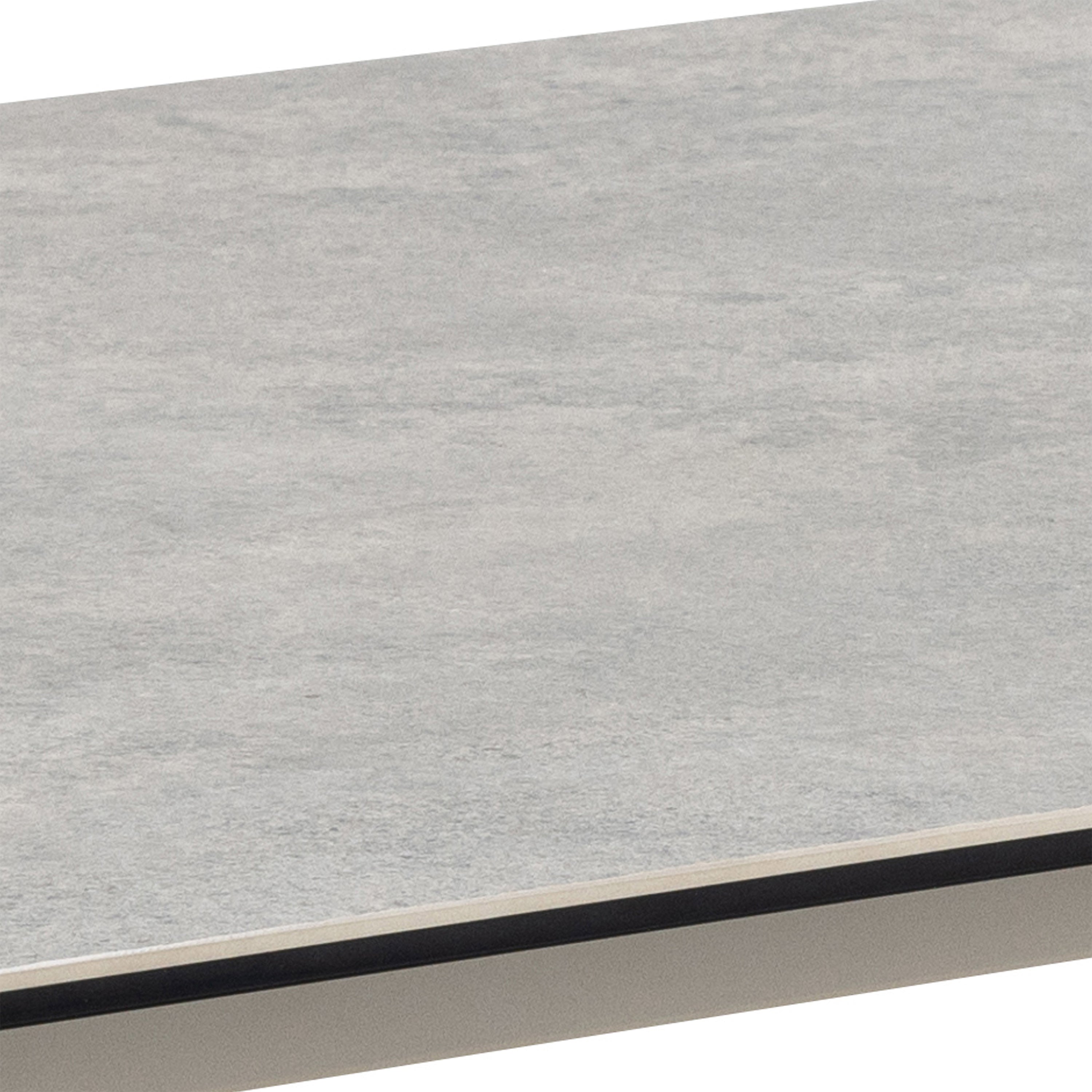 Palermo Ceramic Dining Table in Grey 160x75cm Included 4 Ella Swivel Beige Dining Chairs