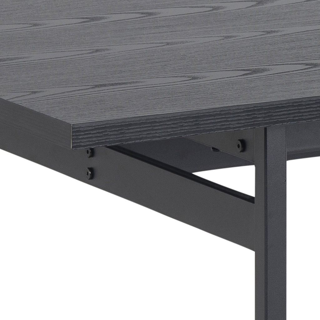 Angus Dining Table in Black 200x74cm Included 4 Carrie Swivel Dining Chairs in Sand