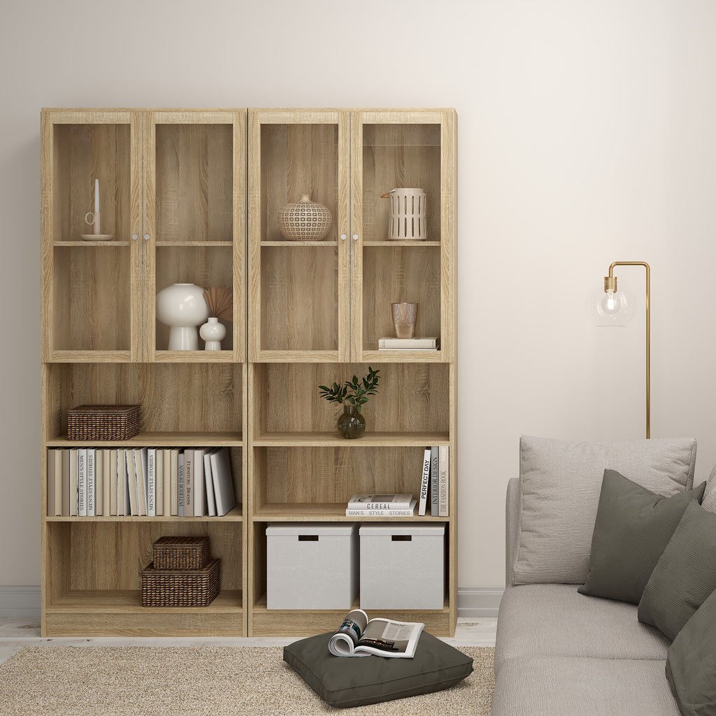 Basic Tall Wide Bookcase (4 Shelves) in Oak