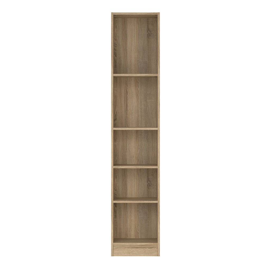 Basic Tall Narrow Bookcase (4 Shelves) in Oak