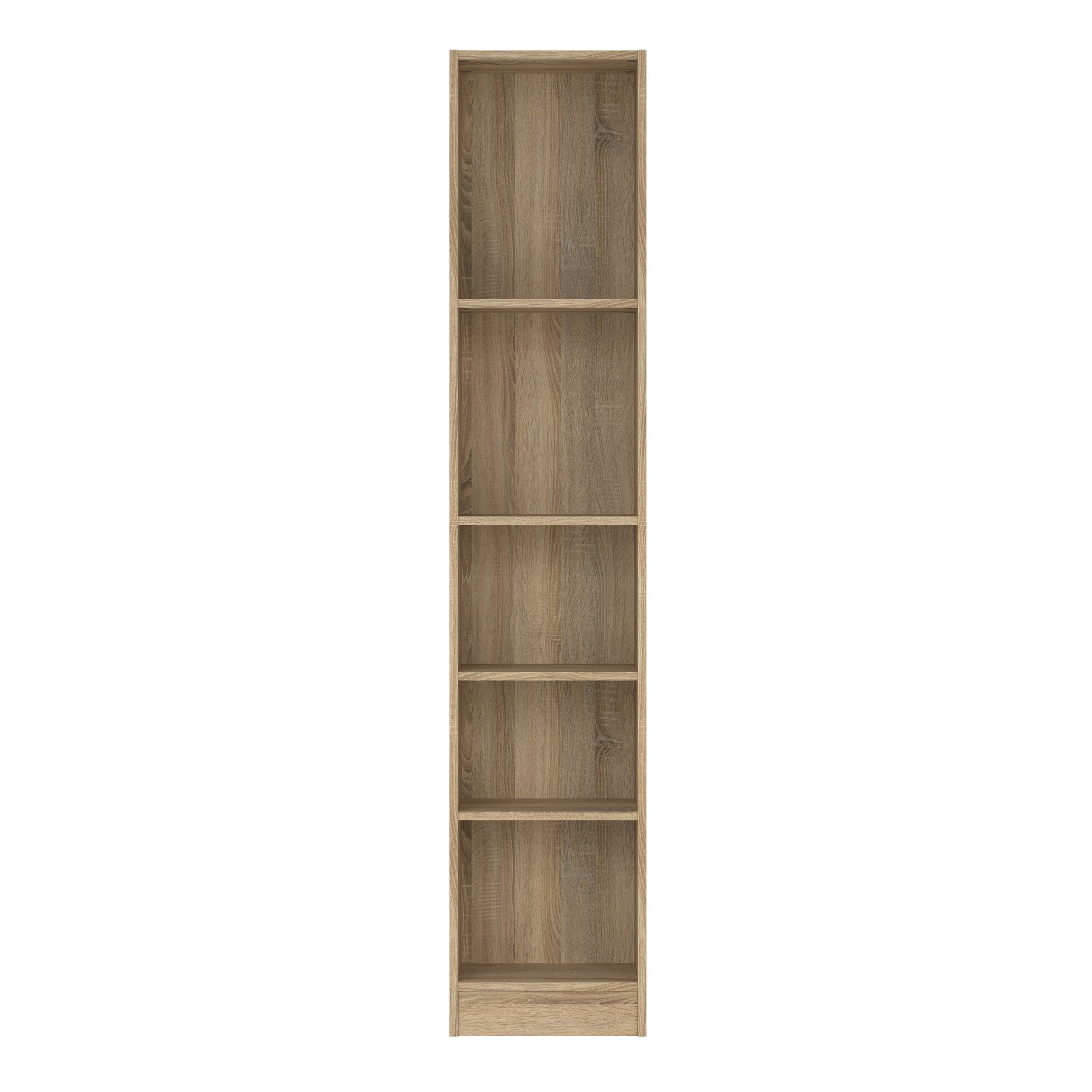 Basic Tall Narrow Bookcase (4 Shelves) in Oak