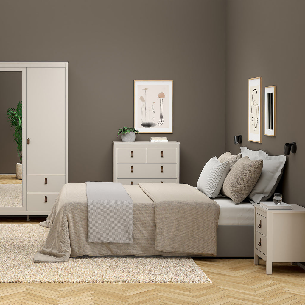 Barcelona Bedside Table 2 Drawers in Cashmere