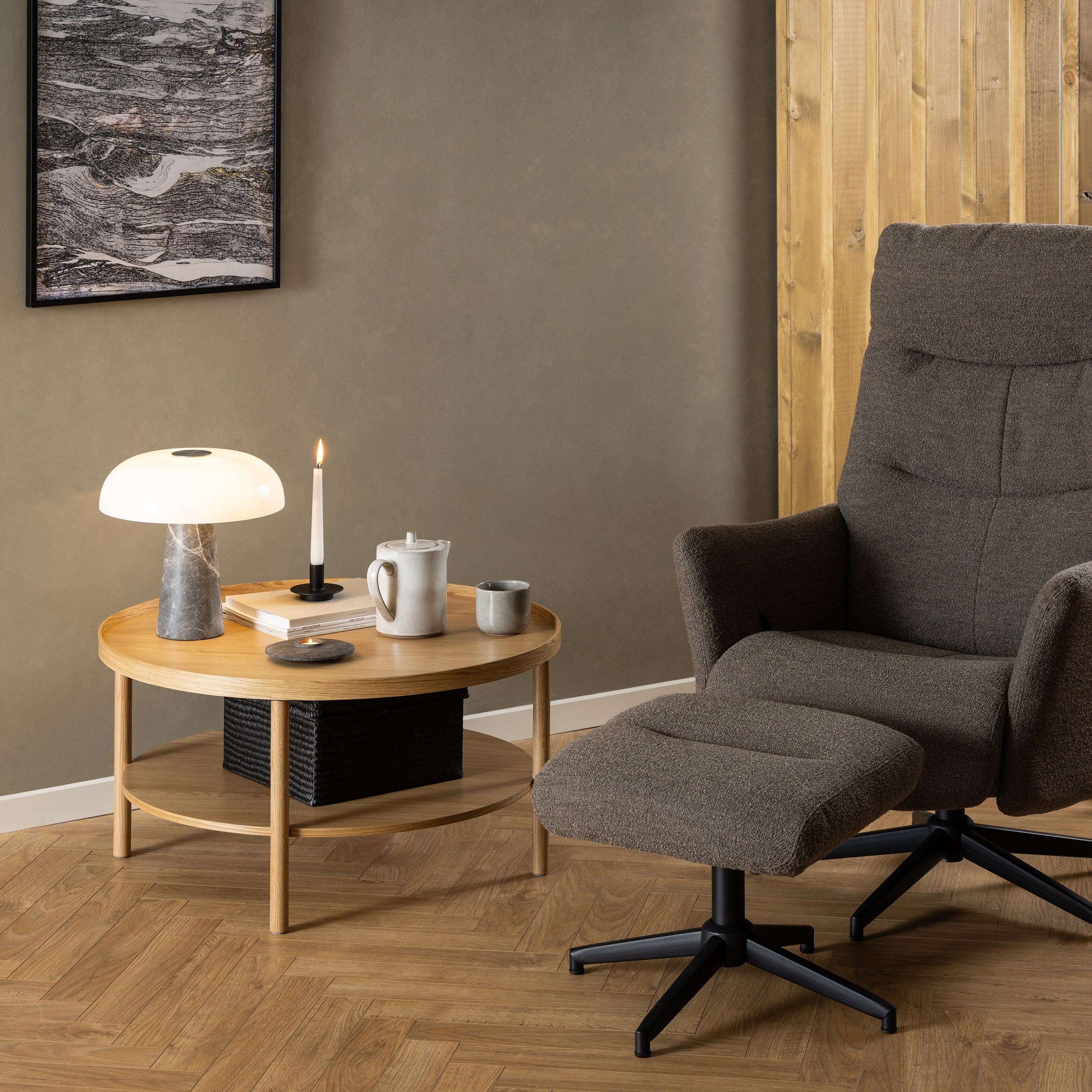 Banbury Round Coffee Table in Oak 80x42cm