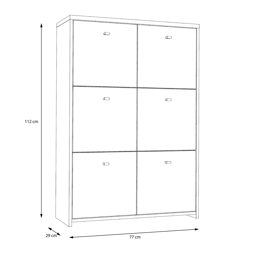 Best Chest Storage Cabinet with 6 Doors in Artisan Oak/White