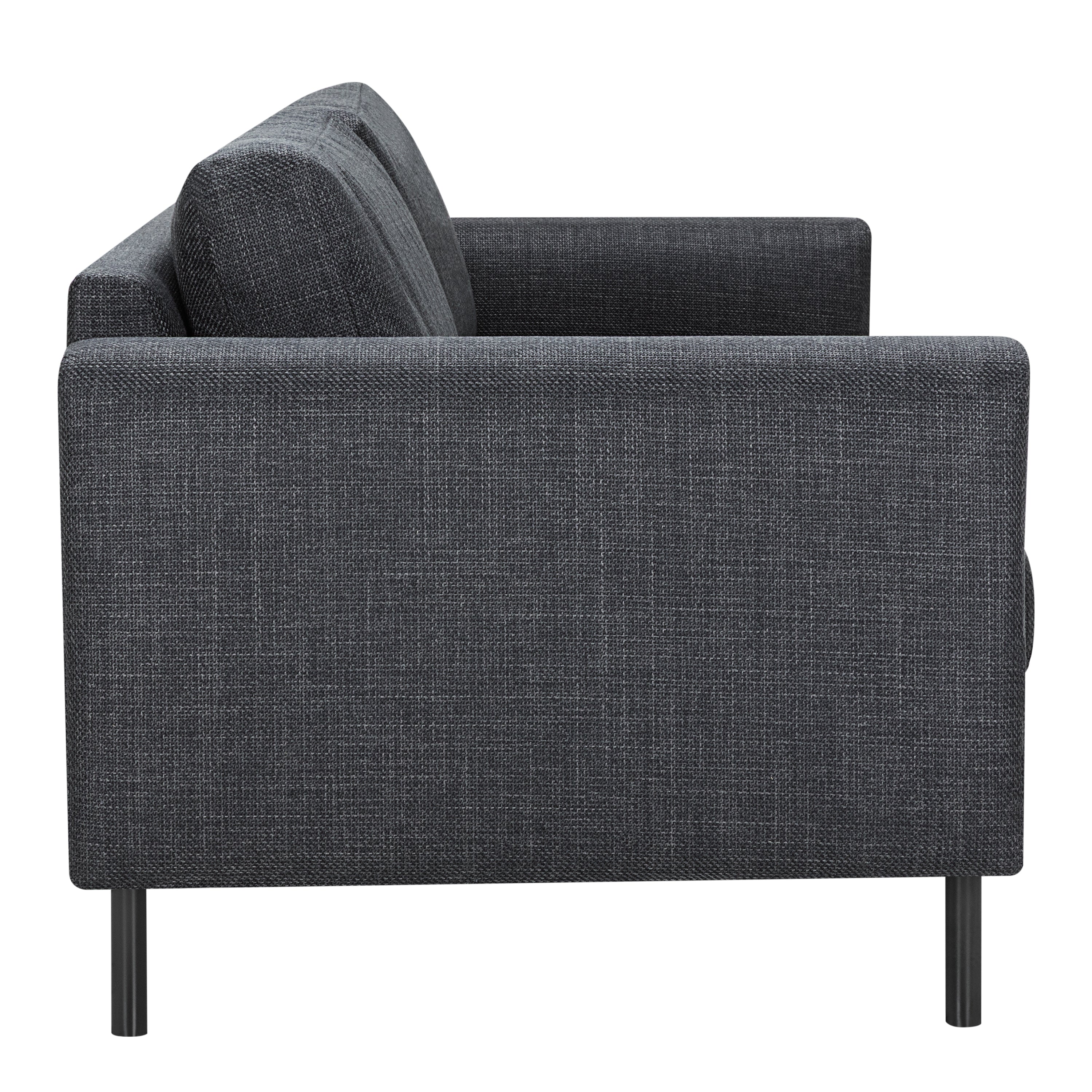 Omaha Set of 2 x 3 Seater Sofas in Basel Dark Grey Fabric